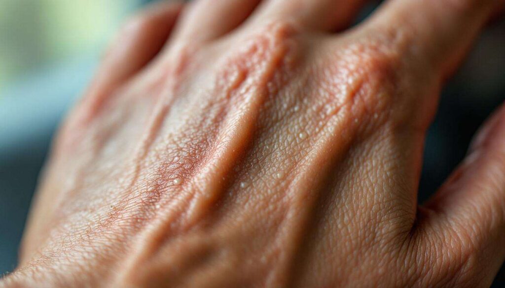 Widoczny objaw niedoboru magnezu. Jest bardzo charakterystyczny