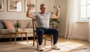 Trening dla seniorów: 4 ćwiczenia na krześle, które po 60. roku życia przywracają siłę rąk