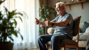 5-minutowa rutyna poranna na krześle, która wzmacnia biodra lepiej niż siłownia po 60-tce