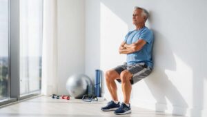 Wall sit po 60-tce: dlaczego fizjoterapeuci wolą go od przysiadów?