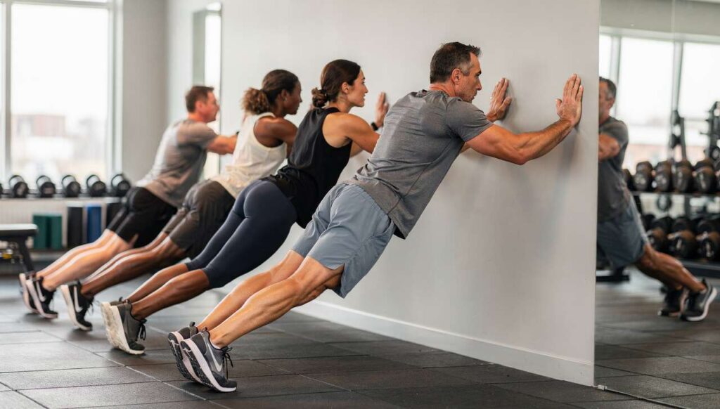 Wall push-up zamiast pompek! Ćwiczenie na ramiona i klatkę piersiową bez obciążania nadgarstków