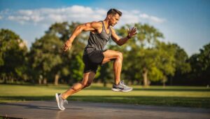 Knee drive to proste ćwiczenie na stojąco, które spala tłuszcz z brzucha szybciej niż bieganie