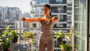 Zamiast siłowni wypróbuj resistance band: 5 ruchów na ramiona, które zrobisz na balkonie