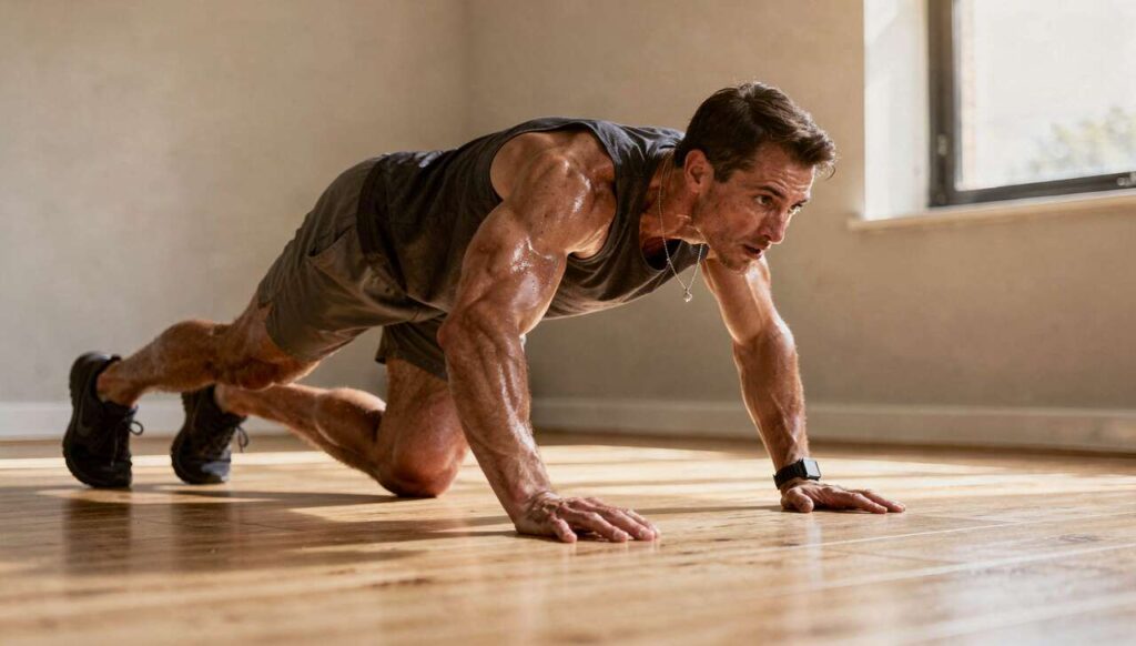 Bear crawl spala 3 razy więcej kalorii niż spacer, a wystarczy metr kwadratowy podłogi