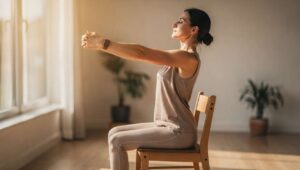 Chest opener na krześle: ćwiczenie na klatkę piersiową, które poprawia oddychanie w 60 sekund