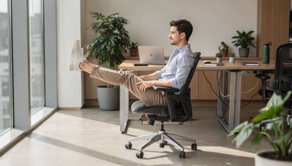 Marzec 2026 i powrót do formy: seated leg raise to ćwiczenie na brzuch, które zrobisz w biurze