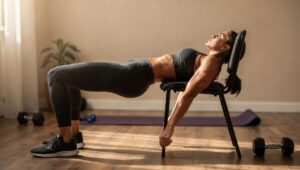 Glute bridge na krześle, czyli sposób na pośladki i plecy bez wstawania z siedziska