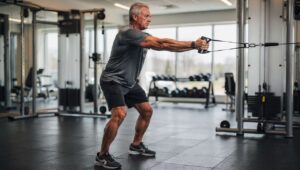 Pallof press z gumą oporową to ruch na core, o którym trenerzy mówią „najlepszy po 50-tce